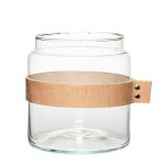 Glasvas Leather Hübsch
